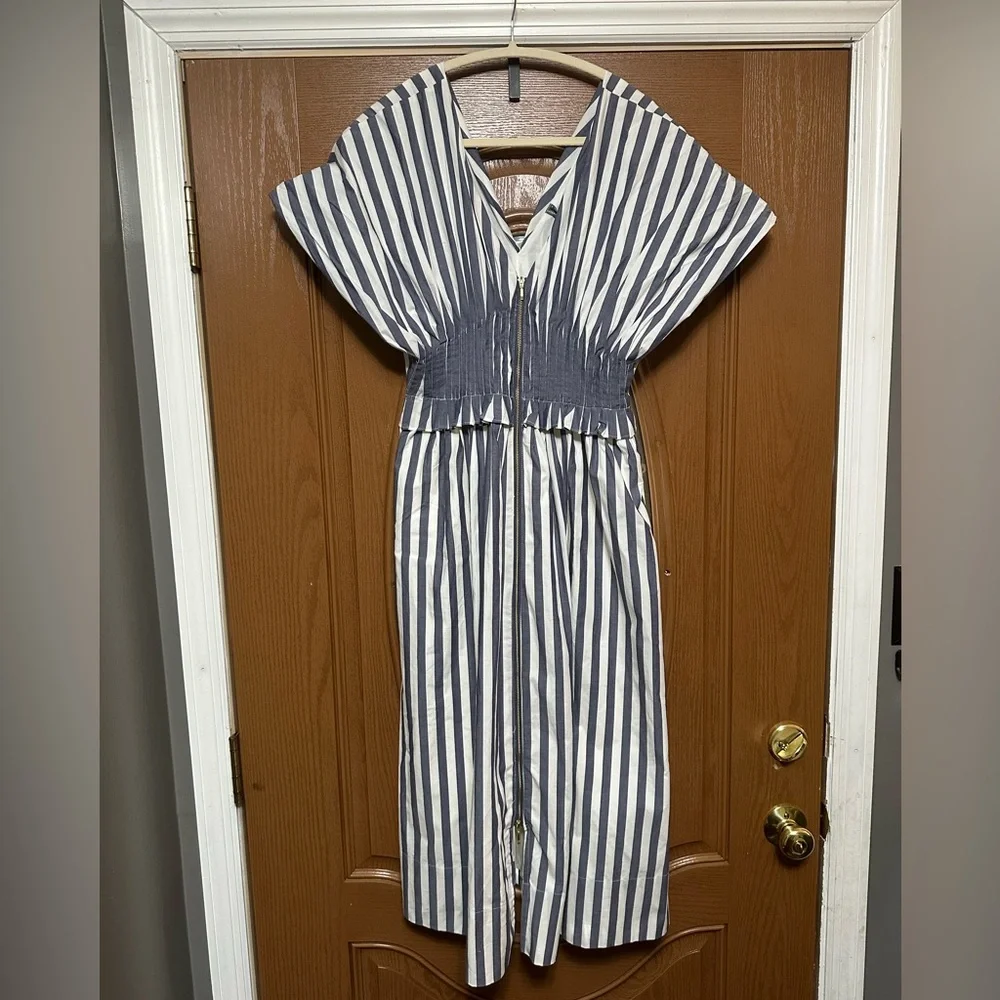 NWT By Anthropologie V-Neck Zip-Front Midi Dress - Picture 10 of 12